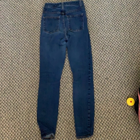 Nasty Gal Dark Blue Denim High Waisted Jeans - Picture 2 of 2